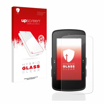 Parte frontale di una confezione del prodotto con il logo del marchio upscreen. Accanto è raffigurato il dispositivo Bryton Ri