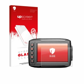 Parte frontale di una confezione del prodotto con il logo del marchio upscreen. Accanto è raffigurato il dispositivo Blueskyse