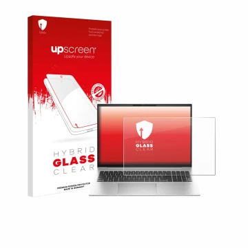 Parte frontale di una confezione del prodotto con il logo del marchio upscreen. Accanto è raffigurato il dispositivo HP EliteB