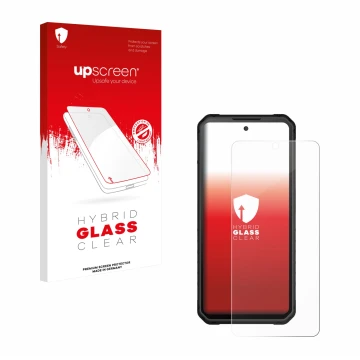 Parte frontale di una confezione del prodotto con il logo del marchio upscreen. Accanto è raffigurato il dispositivo iiiF150 R