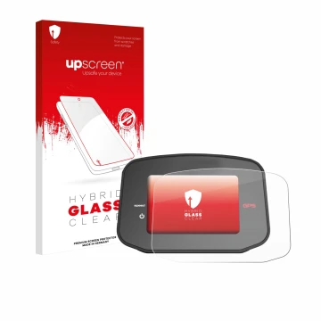 Parte frontale di una confezione del prodotto con il logo del marchio upscreen. Accanto è raffigurato il dispositivo PowaKaddy
