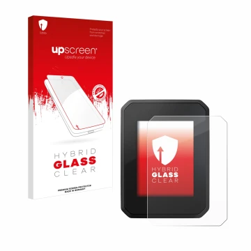 Parte frontale di una confezione del prodotto con il logo del marchio upscreen. Accanto è raffigurato il dispositivo FIT Displ