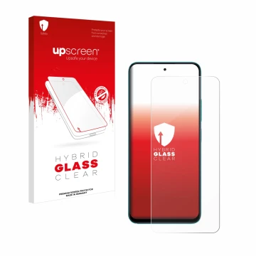 Parte frontale di una confezione del prodotto con il logo del marchio upscreen. Accanto è raffigurato il dispositivo Xiaomi Po