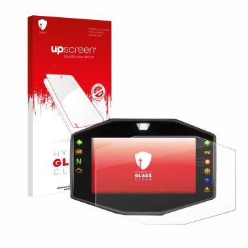 Parte frontale di una confezione del prodotto con il logo del marchio upscreen. Accanto è raffigurato il dispositivo Suzuki V-