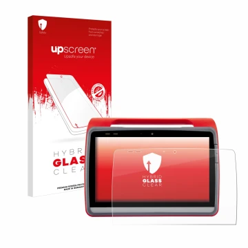 Parte frontale di una confezione del prodotto con il logo del marchio upscreen. Accanto è raffigurato il dispositivo medDV NID