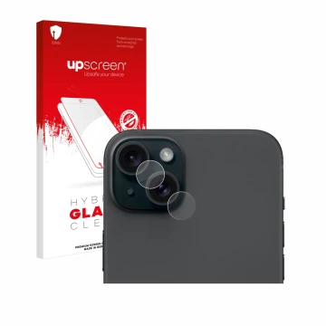 Parte frontale di una confezione del prodotto con il logo del marchio upscreen. Accanto è raffigurato il dispositivo Apple iPh
