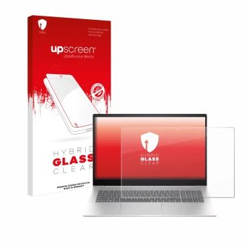 Parte frontale di una confezione del prodotto con il logo del marchio upscreen. Accanto è raffigurato il dispositivo HP Envy 1