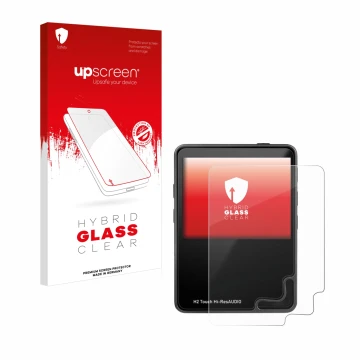 Parte frontale di una confezione del prodotto con il logo del marchio upscreen. Accanto è raffigurato il dispositivo HifiWalke