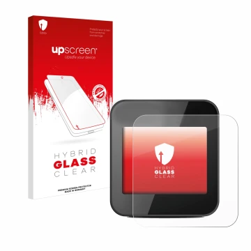 Parte frontale di una confezione del prodotto con il logo del marchio upscreen. Accanto è raffigurato il dispositivo Cycplus G