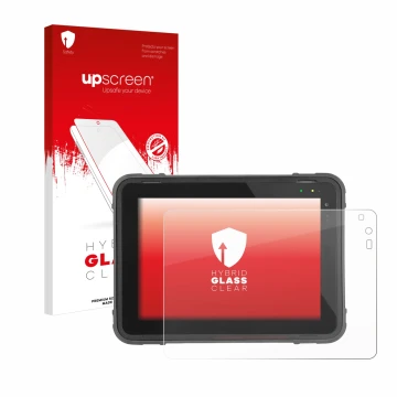 Parte frontale di una confezione del prodotto con il logo del marchio upscreen. Accanto è raffigurato il dispositivo Texa Axon