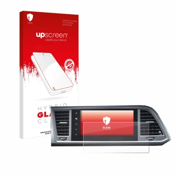Parte frontale di una confezione del prodotto con il logo del marchio upscreen. Accanto è raffigurato il dispositivo Seat Atec