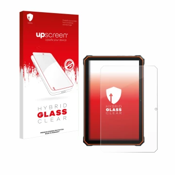 Parte frontale di una confezione del prodotto con il logo del marchio upscreen. Accanto è raffigurato il dispositivo Blackview