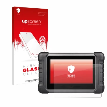 Parte frontale di una confezione del prodotto con il logo del marchio upscreen. Accanto è raffigurato il dispositivo Autel Max