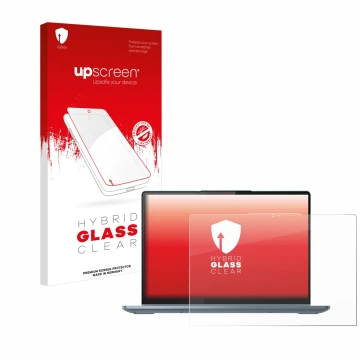 Parte frontale di una confezione del prodotto con il logo del marchio upscreen. Accanto è raffigurato il dispositivo Lenovo Id