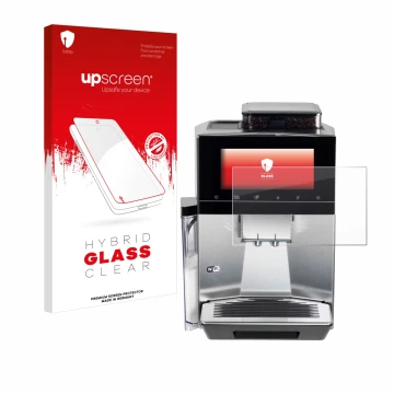 Parte frontale di una confezione del prodotto con il logo del marchio upscreen. Accanto è raffigurato il dispositivo Siemens E