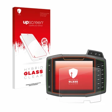 Parte frontale di una confezione del prodotto con il logo del marchio upscreen. Accanto è raffigurato il dispositivo Amazone A