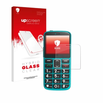 Parte frontale di una confezione del prodotto con il logo del marchio upscreen. Accanto è raffigurato il dispositivo Uleway Se