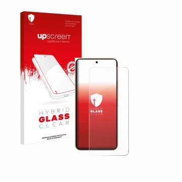 Parte frontale di una confezione del prodotto con il logo del marchio upscreen. Accanto è raffigurato il dispositivo Google Pi