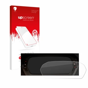 Parte frontale di una confezione del prodotto con il logo del marchio upscreen. Accanto è raffigurato il dispositivo Audi A3 2