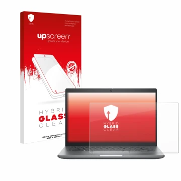 Parte frontale di una confezione del prodotto con il logo del marchio upscreen. Accanto è raffigurato il dispositivo Dell Prec