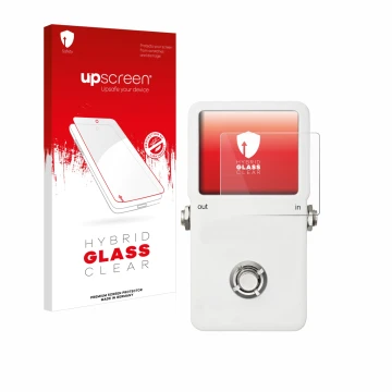 Parte frontale di una confezione del prodotto con il logo del marchio upscreen. Accanto è raffigurato il dispositivo TC Electr
