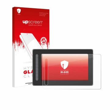 Parte frontale di una confezione del prodotto con il logo del marchio upscreen. Accanto è raffigurato il dispositivo XP-Pen Ar