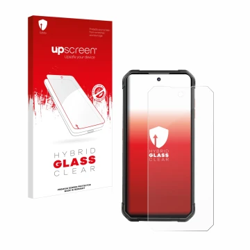 Parte frontale di una confezione del prodotto con il logo del marchio upscreen. Accanto è raffigurato il dispositivo iiiF150 B