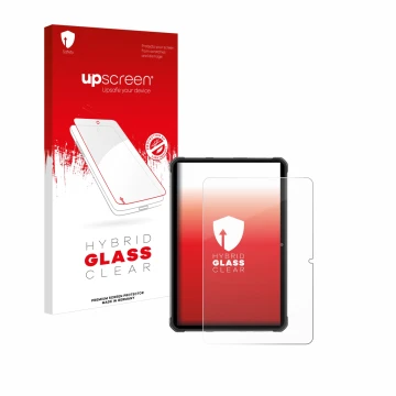 Parte frontale di una confezione del prodotto con il logo del marchio upscreen. Accanto è raffigurato il dispositivo Hotwav R7