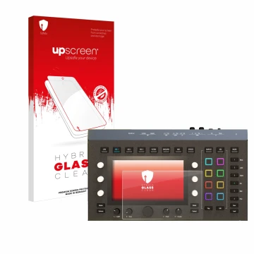 Parte frontale di una confezione del prodotto con il logo del marchio upscreen. Accanto è raffigurato il dispositivo Waldorf I