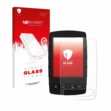 Parte frontale di una confezione del prodotto con il logo del marchio upscreen. Accanto è raffigurato il dispositivo TwoNav Av