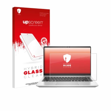 Parte frontale di una confezione del prodotto con il logo del marchio upscreen. Accanto è raffigurato il dispositivo HP ProBoo