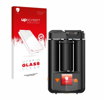 Parte frontale di una confezione del prodotto con il logo del marchio upscreen. Accanto è raffigurato il dispositivo Storz & B