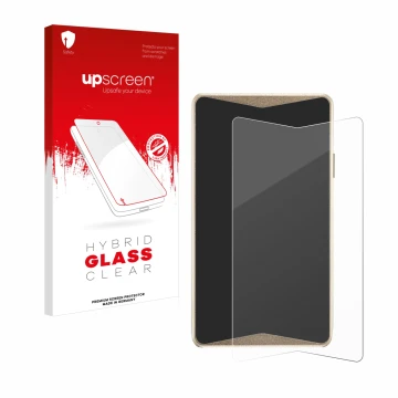 Parte frontale di una confezione del prodotto con il logo del marchio upscreen. Accanto è raffigurato il dispositivo ELLIPAL T
