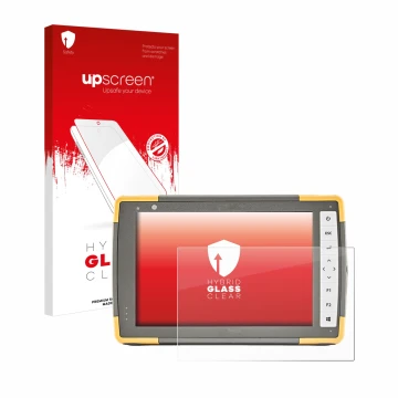 Parte frontale di una confezione del prodotto con il logo del marchio upscreen. Accanto è raffigurato il dispositivo Topcon FC