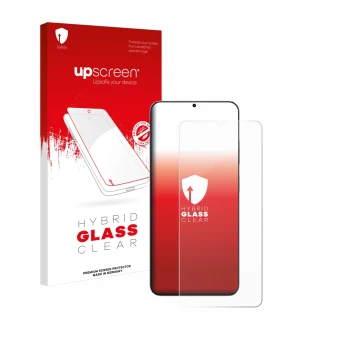 Parte frontale di una confezione del prodotto con il logo del marchio upscreen. Accanto è raffigurato il dispositivo Blackview