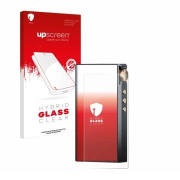 Parte frontale di una confezione del prodotto con il logo del marchio upscreen. Accanto è raffigurato il dispositivo Cayin N3-