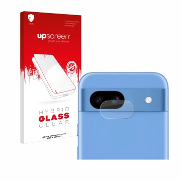 Parte frontale di una confezione del prodotto con il logo del marchio upscreen. Accanto è raffigurato il dispositivo Google Pi