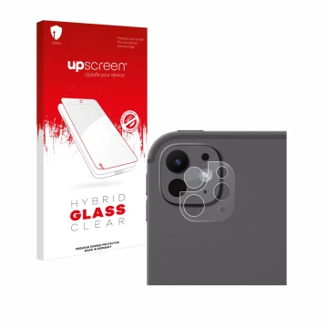 Parte frontale di una confezione del prodotto con il logo del marchio upscreen. Accanto è raffigurato il dispositivo Apple iPa