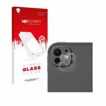 Parte frontale di una confezione del prodotto con il logo del marchio upscreen. Accanto è raffigurato il dispositivo Apple iPa