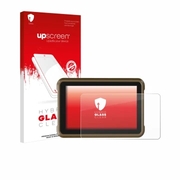 Parte frontale di una confezione del prodotto con il logo del marchio upscreen. Accanto è raffigurato il dispositivo Atomos Ni