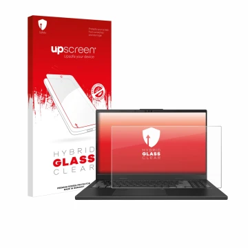 Parte frontale di una confezione del prodotto con il logo del marchio upscreen. Accanto è raffigurato il dispositivo ASUS Vivo