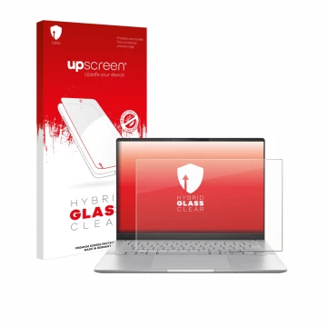 Parte frontale di una confezione del prodotto con il logo del marchio upscreen. Accanto è raffigurato il dispositivo ASUS Vivo