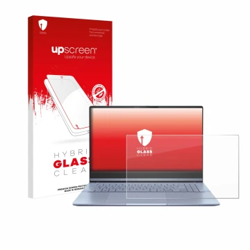 Parte frontale di una confezione del prodotto con il logo del marchio upscreen. Accanto è raffigurato il dispositivo ASUS Vivo