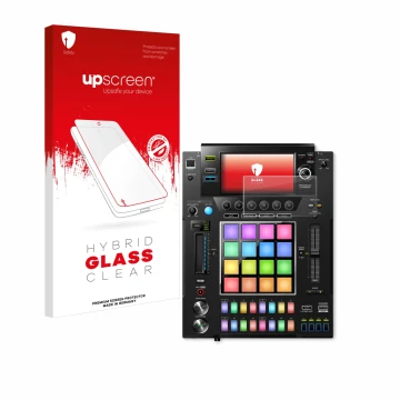 Parte frontale di una confezione del prodotto con il logo del marchio upscreen. Accanto è raffigurato il dispositivo Pioneer D