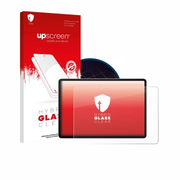 Parte frontale di una confezione del prodotto con il logo del marchio upscreen. Accanto è raffigurato il dispositivo Huawei Ma