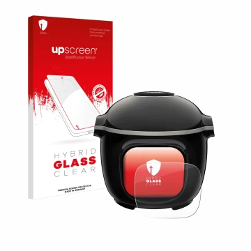 Parte frontale di una confezione del prodotto con il logo del marchio upscreen. Accanto è raffigurato il dispositivo Moulinex 