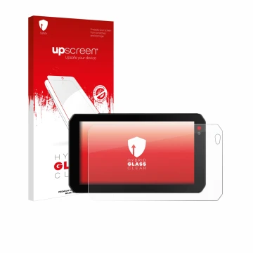 Parte frontale di una confezione del prodotto con il logo del marchio upscreen. Accanto è raffigurato il dispositivo Chigee AI