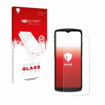 Parte frontale di una confezione del prodotto con il logo del marchio upscreen. Accanto è raffigurato il dispositivo Urovo DT6