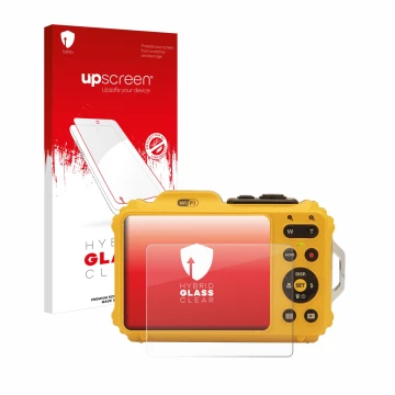 Parte frontale di una confezione del prodotto con il logo del marchio upscreen. Accanto è raffigurato il dispositivo Kodak Pix
