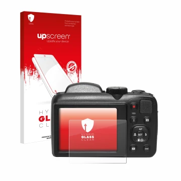 Parte frontale di una confezione del prodotto con il logo del marchio upscreen. Accanto è raffigurato il dispositivo Kodak Pix